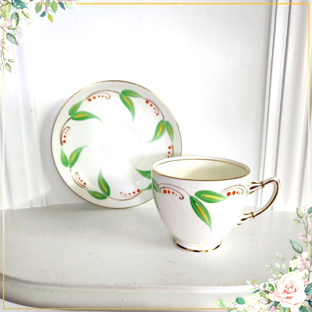 Adderley Vintage Teacup and Saucer ,made in England Bone China.